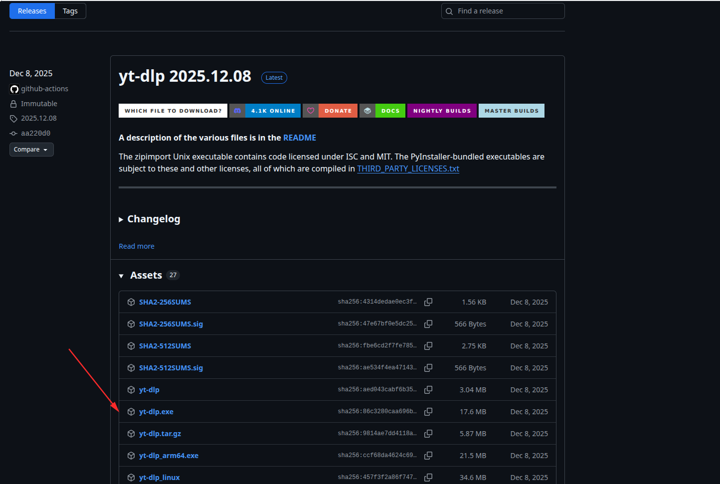 使用yt-dlp下载youtube视频